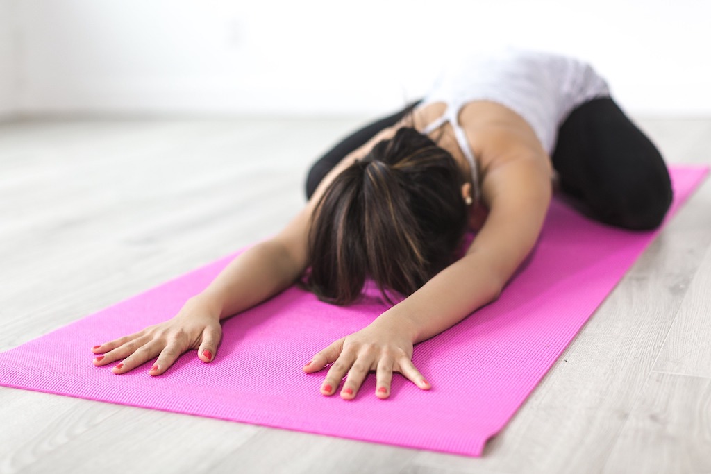 Gentle yoga stretch used for aftercare